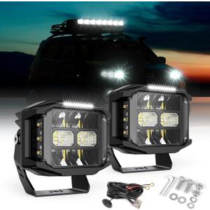 CO LIGHT 5 Inch 130W LED Cube Pods Offroad Driving Light with Side Shooter 11533LM Super Bright Square Offroad Lights with 270Combo Beam Ditch Light White DRL for Offroad ATV Wrangler Truck Pickup