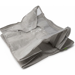 Under Bed Fabric Zipper Storage Container Bags with Window and Handles, 1-Pack, 20x20 , Gray