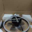 VOLISUN Low Profile Ceiling Fans with Lights and Remote, 19.7in Farmhouse Ceiling Fans with Light Flush Mount, 3000K-6500K Dimmable Fandelier LED Fan Light, Bladeless Ceiling Fans for Bedroom (Walnut)