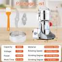 Electric Grain Mill Grinder 800g High-speed Grain Spice Herb 1800W Dry Grinding Machine 304 Stainless Steel Superfine powder High-speed Grain Mill 36000r/min for Kitchen Home and Commercial