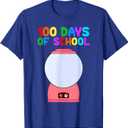 Funny 100 Days of School Gumball Machine for Kids Teachers T-Shirt Youth's, Size M