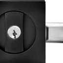 Pocket Door Lock with Key,Privacy Door Hardware Suitable for Bathroom Bedroom etc Recessed 2 Sided, 2 3/8" Backset, Invisible Hardware for 1 3/8 to 2 3/16 Thickness Door (Black)