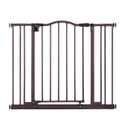 MyPet Windsor Arch Hold-Open & Auto-Close Pressure-Mount Pet Gate: Heavy-Duty Steel Gate 28.5in Tall Comes with Two 5in Extensions from 28in to 38in Wide in Matte Bronze