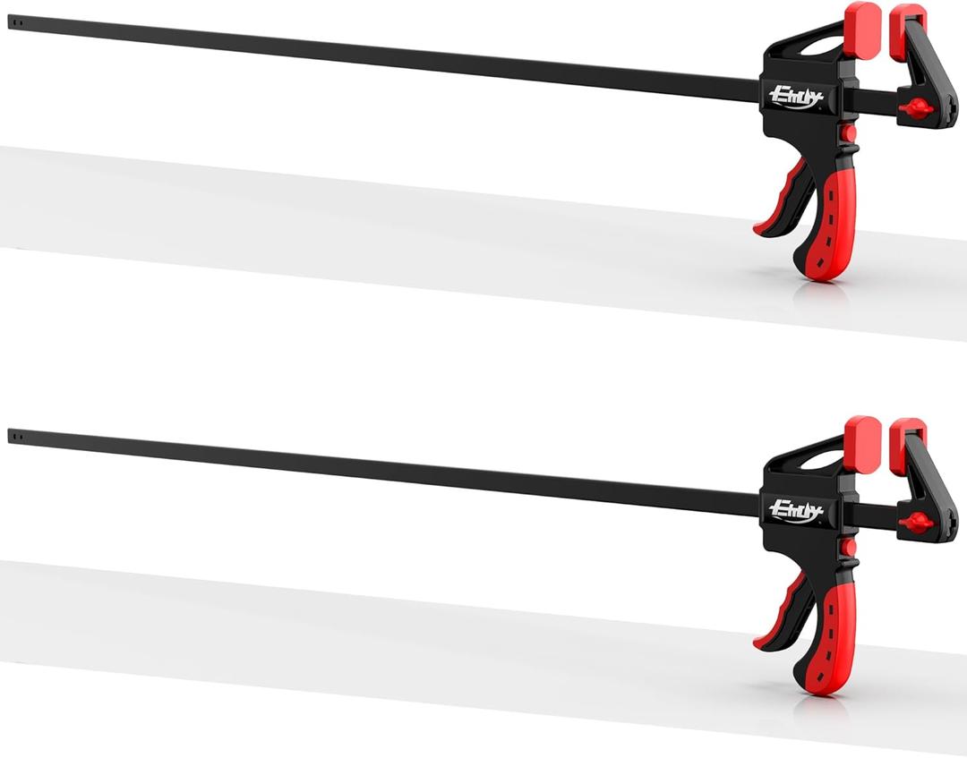 36" Bar Clamps for Woodworking 2-Piece, One-Handed Quick-Change F Clamp/Spreader with 130 LBS Load Limit, Wood Clamps for Gluing, Carpentry, DIY, and Woodworking