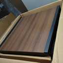 Nesting Coffee Table Set of 3, Stacking Metal Side Tables, Walnut, 17.72" W x 17.72" D x 19.69" H