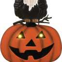 TERESA'S COLLECTIONS Metal Halloween Yard Stakes Decorations for Outdoor, Solar Jack-o-Lantern Pumpkins Garden Stakes for Halloween Party Decor, Purple Yard Sign for Lawn Patio, 27" (Large)