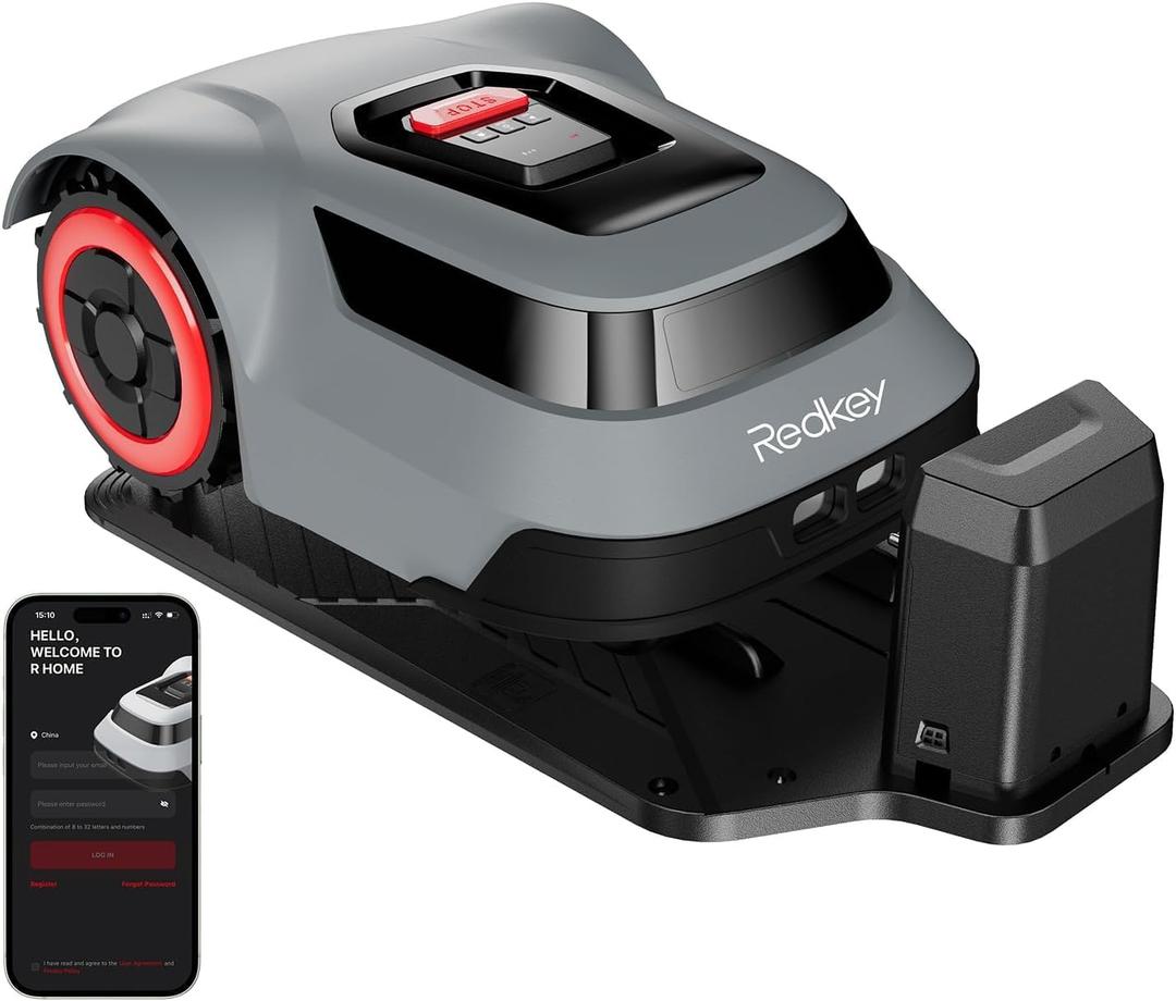 MGC1000 Robot Lawn Mower with 590ft Boundary Wire for 0.25 Acre (1/4 Acre), 45% Climbing Automatic Robotic Lawn Mower, Auto Mapping & Recharge, Precise Location & Breakpoint Detection, IPX6 Waterproof (Mows up to 1/4 (0.25) acre)