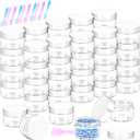 40 Pack 15g Plastic Jars with Lids, 15ml Round Clear Cosmetic Containers Makeup Jars, Travel Size Container Jar with 10 Spatulas for Sample Lotion Cream Eyeshadow Ointment Salve Balm Powder