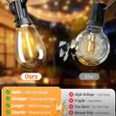 Tenmiro 200FT LED Outdoor String Lights with Remote, 72+2 Shatterproof Bulbs Dimmable Timing 3 Light Modes Outside Patio Lights for Backyard Porch Deck Garden Balcony Pool party Hanging Lighting Decor