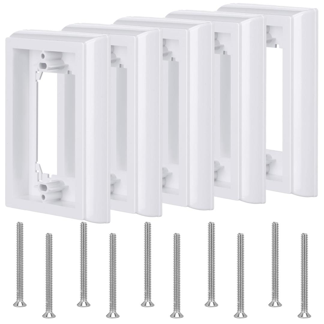 Kanayu 5 Pcs 4/5" Single Gang Electrical Box Extender Ul Listed, Receptacle Extenders for Electrical Box and Power Socket Switch (White)