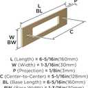 3 x Amerock Medora 5-1/16 inch (128mm) Center-to-Center Rectangle Golden Champagne Cabinet Pull Backplate, BP37783BBZ