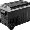 EUHOMY 12 Volt Refrigerator, 37QT(35L) Electric Cooler, Portable Freezer 12V/24V DC 100-240V AC, 12V Fridge -4~68, 12V Cooler with Wheels & 2 Baskets for Travel, Truck, Boat, Camping, 37 quarts