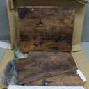 Furinno Jaya End Side Sofa Table/Nightstand with Door, Amber Pine/Black