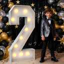 Light up Numbers 3ft Number 2 Marquee Light up Numbers for Party Pre-Cut Foam Board Big 2 Lights Number Sign for Birthday Christmas Prom Wedding Baby Shower Engagement Graduation Party Backdrop Decor