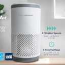 Tabletop Air Purifier for Home, Bedroom, Living Room | With True HEPA H13 Filter | ENERGY STAR Certified | Removes 99.97% of Dust, Smoke, Pollen, Mold, Bacteria & Viruses | For Rooms up to 1,000 Sq Ft