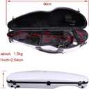 Vetimobato Carbon Fiber Violin Case 4/4 Full Size, Lightweight Hard Shell with Backpack Straps, 2 Bow Holders, Hygrometer & Spacious Accessory Compartment for Ultimate Protection (White Small Pattern)