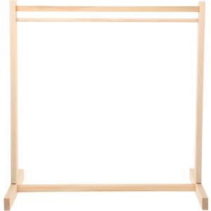 Kisangel Wooden Doll Clothes Hanging Rack - 15.74 X 15.74 X 7.87 Inch Doll Garment Organizer for Dollhouse, DIY, and Display - Khaki