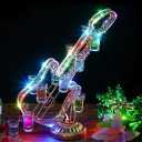 Champagne Wall Holder Champagne Metal Cup Holder Guitar Shaped LED Champagne Cup Holder with 12 Slots Liquor Bottle Display Rack for Party Club, KTV, Bar,Birthday, Wedding, Anniversary