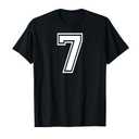7 Number Seven Team Sports Graphic Design Matching Varsity T-Shirt Size XL