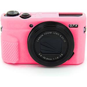 Easy Hood G7X Mark II Case G7X Camera Silicone Case, Soft Silicone Protective Cover for Canon Powershot G7X Mark II DSLR Camera (Pink)