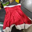 RSLOVE Women Christmas Lingerie Set 3 Piece Sexy Santa Babydoll Red Chemise with Belt and Cuffs, M