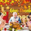 Give Thanks to The Lord Backdrop Banner Fall Thanksgiving Christian Photography Background Thanksgiving Party Supplies Wall Decor (2.4x1.8m)