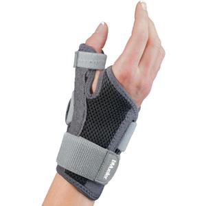 MUELLER Sports Medicine Adjust-to-Fit Thumb Stabilizer, Spica Splint, Thumb Pain Relief Brace for Men and Women, Ideal for De Quervain's Tenosynovitis, Arthritis, Sprains, Fits Right or Left (Pack of 1), Gray