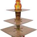 Beistle Tiki Torch Cupcake Stand Cake Holder Display, 15.25" x 11.25", Brown/Tan/Orange/Yellow