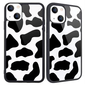 Compatible with iPhone 13 Pro Max Case Cute Cow Print for Girls Women, Hard Back Black White Design Soft TPU Bumper Protective Phone Case for iPhone 13 Pro Max