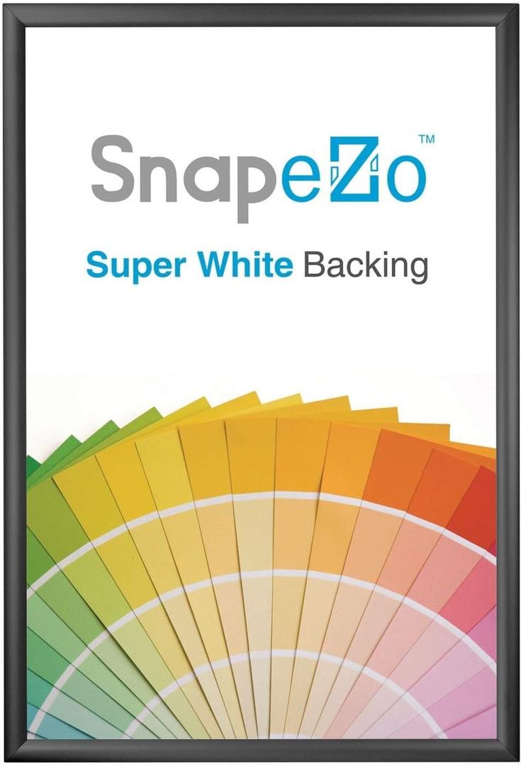 SnapeZo Black Poster Frame 32x50 Inches, 1.7" Aluminum Profile, Front-Loading Snap Frame, Wall Mounting, Wide Series