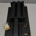 Mail Organizer for Wall Mount  Key Holder with Shelf Includes Letter Holder and Hooks for Coats, Dog Leashes  Rustic Wood with Flush Mounting Hardware (16.5 x 8.7 x 3.5) (Black)