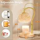 Hisummer Candle Warmer Lamp with Timer, Dimmable Candle Lamp Warmer with 312 K9 Crystals Adjustable Height Electric Candle Warmer for Women Gifts, Wax Warmer Lamp with 2 Bulbs for Jar Candles