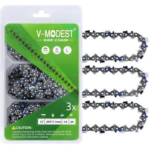 3-Pack 12 Inch Chainsaw Chains Replacement 1/4" Pitch 64 Drive Links .043" Gauge Low Kickback Chain Blade Fits Stihl 71PM3-64, MS 150 T C-E, MSA120 C-B, MSA140 C-B, MSA160 C-B, MSA200 C-B, HT103
