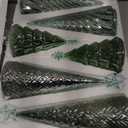 Set of 6 Illuminated Mercury Glass Christmas Tree Tabletop Tree Figurines with LED Lights Battery Operated Lighted Christmas Table Centerpieces for Indoor Fireplace Mantel Decorations(Modern)