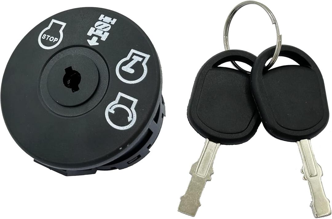 Lawn Mower Ignition Switch 4 Position for Craftsman 532193350 193350 LT1000 LT2000 LT3000 DYS4500 GT5000 Husqvarna YTH24V48 YTH22V46 YTH18542 YTH21k46 Parts with 2 Keys(532193350-7 Terminals)