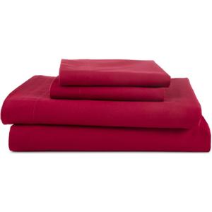 4 Piece Queen Bed Sheets Set | Queen Bed Sheets  Light Weight, Soft Breathable Sheets | Brushed Cotton Rich Blend | Secure-Fit, Wrinkle Resistant, Durable, Easy Care Bed Sheets | Comfy Sheets | Red (Paprika)