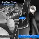 Car Seat Gap Filler Organizer 2 Pack, Car Seat Organizer with Cup Holders, 3-in-1 Removable Auto Organizer for Women, Universal Fit SUV Truck Fill The Gap Between Seat & Console(Black)