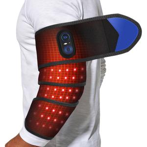 Cordless Arm Heating Pad Wrap with Red Light, 5000mAh Elbow Heating Pad Wrap, Fast Heating, Heated Elbow Arm Sleeve with 3 Heat & Timing Settings