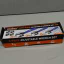 HORUSDY 3-Piece Adjustable Wrench Set (6/8/10 in), Wide Jaw Black Oxide Finish, Cr-V Steel, Metric & SAE Scales, Adjustable Spanner Set for Home Garage Workshop