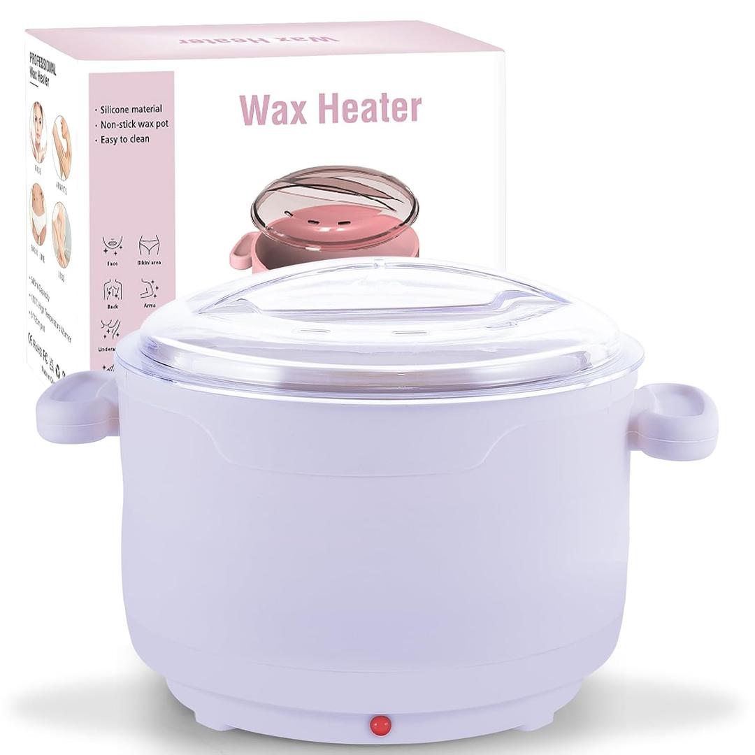 Wax Warmer for Hair Removal, 16.9oz Portable Electric Wax Heater Machine for Hard and Soft Wax Beads, Fast Heating for Home Gentle, Salon Warmer for Braizlian Waxing, Body, Bikini, Eyebrow, Purple