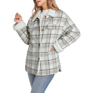 Dokotoo Winter Coats for Women Button Down Plaid Flannel Shirts Warm Sherpa Fleece Jacket size XXL