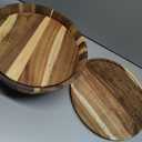LemonRoad 2 Sets 10" 12" Large Wooden Salad Bowls Set Acacia Wooden Mixing Serving Bowls Decorative with Serving Utensils and Cover for Fruits Salad Pasta Kitchen Party
