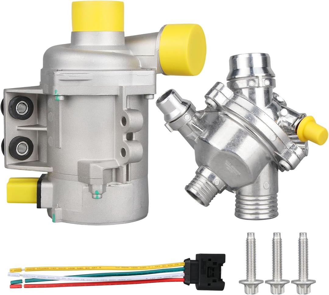 11517546994 Electric Engine Water Pump W/Aluminium Thermostat Compatible with BMW 128i 325i, 330i, 330xi, 328i, 328i xDrive, 328xi, 528i, 528i xDrive, 528xi, 530i, X3, X5, Z4, 2006-2013, L6 3.0L