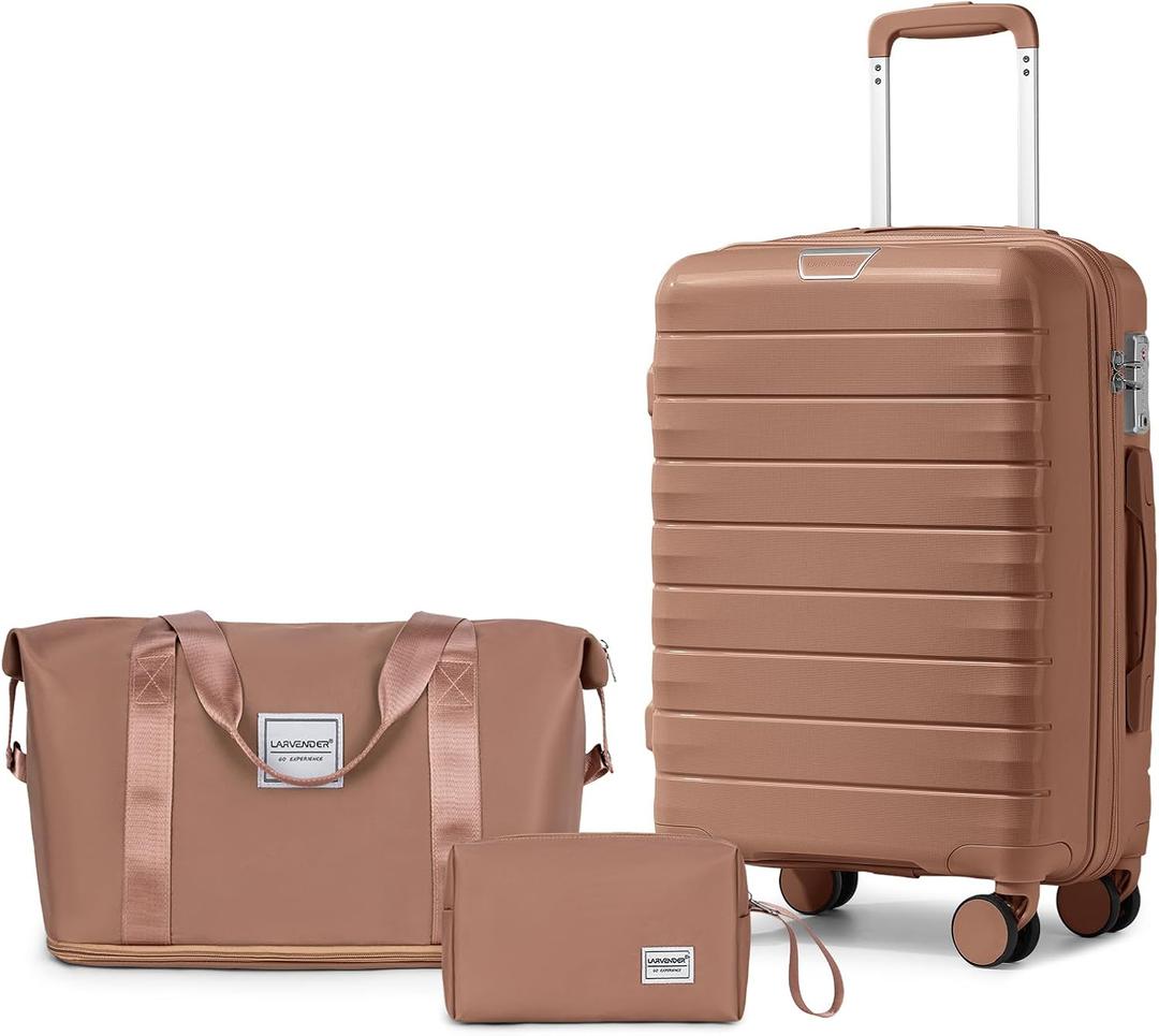 LARVENDER Luggage Sets 5 Piece, Expandable (28Inch) Suitcases with Wheels