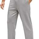 COOFANDY Men's Yoga Pants Casual Elastic Waist Drawstring Jogger Sweatpants Open Bottom Lounge Pants (Gray, XXL)