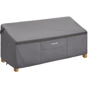 PATIOASIS Patio Bench Cover Grey Waterproof, Small Outdoor Loveseat Cover 54in W x 37in D x 35in H Waterproof UV-Resistant Windproof Ripproof Outdoor 2 Seater Couch Cover