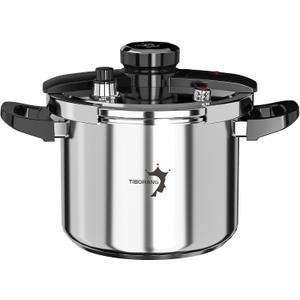 TIBORANG 8.5 QT Stainless Steel Pressure Cooker, [Multi-Cooker for Gas & Induction Stove] [Saves 70% Cooking Time] [One-Hand Operation], Family Size for 3-5 People, Olla de Presion
