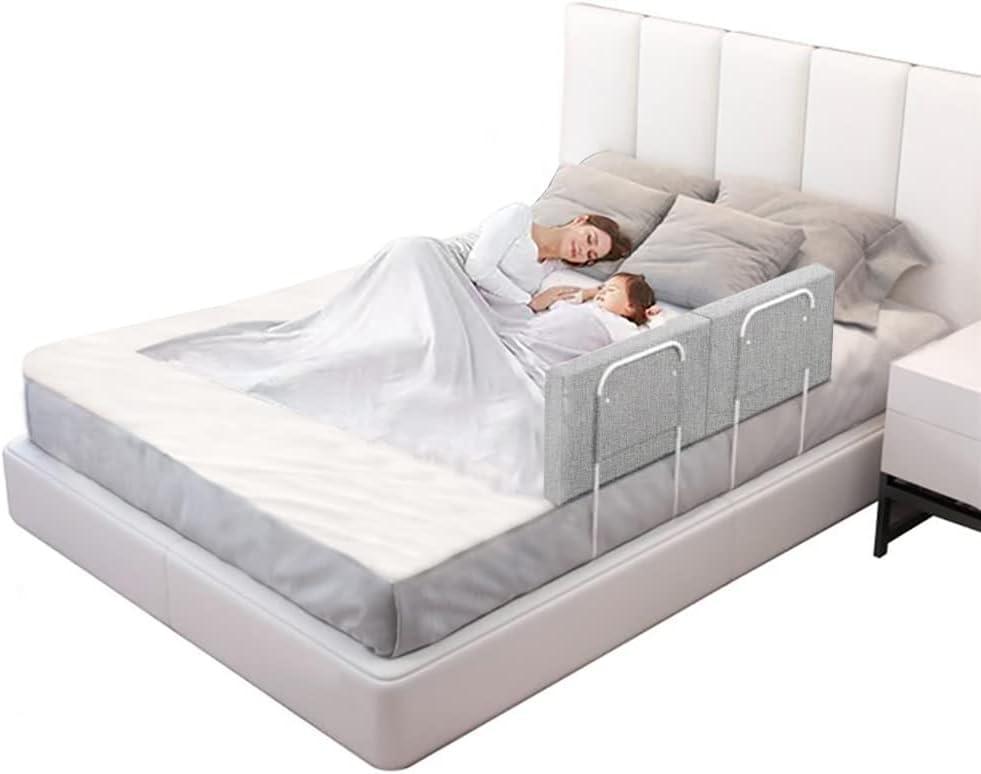 Bed Rail Bumpers for Toddlers, for Elderly Adults Safety, Bed Side Guard Rails for Kids, TwinQueen & King Full Size BedsGray, 2 Packs (Grey)