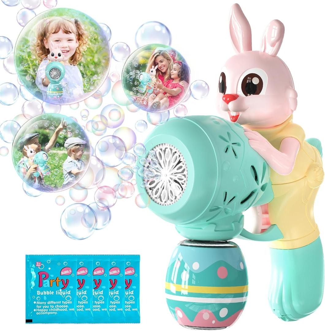 Easter Basket Stuffers Rabbit Bubble Toys for Toddlers,Easter Egg Fillers,Outdoor Activities for Kids,Birthday Party Toys Gifts for Ages 3 4 5 6 7 8 Years Old Boys Girls(Green)