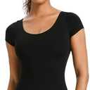 Spoxiyue Women's Classic Short Sleeve Leotard for ballet Adult Gymnastics Bodysuit girls cotton dancewear S